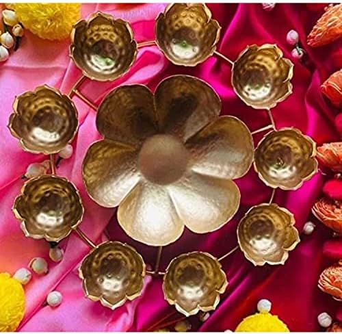 Rangoli Diya sa Urli posudom za Diwali Festivel Početna Dekor Urli Show za plutajuće cvijeće Ručno rađene