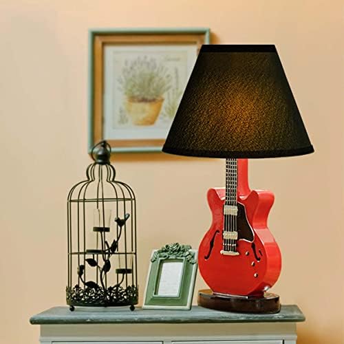 Inletter Moderna kreativna crtana stolna svjetiljka crvena gitara svjetiljka spavaća soba noćna lampica
