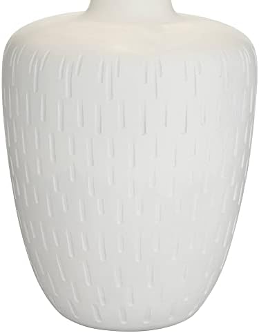 Possini Euro Design Lyndon moderna obalna stolna lampa 26 visoka Bijela teksturirana pravougaona šara tkanina