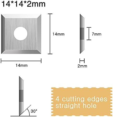 10kom drveni karbidni umetci rezači za alat za struganje drveta 14x14x2. 0mm-30° rezna ivica savršeno odgovara