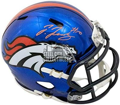 Jerry Jeudy sa autogramom Denver Broncos Chrome Mini fudbalski šlem-JSA COA-NFL šlemovi sa autogramom