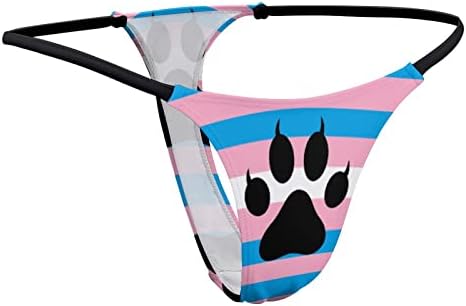 Transgender Furry Pride zastava za žene za žene Ne Prikaz T Povratak niskih gaćica seksi g-string bešavne