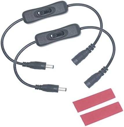 Litever inline Prekidač za uključivanje/isključivanje za DC12V~DC24V LED trake, pod osvjetljenjem ormarića; 5,5 x 2,1 mm DC priključak, muški na ženski, Plug-in, 2 pakovanja [LL-ONOFF-2]
