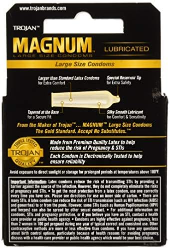 Trojan Magnum kondomi veliki podmazani lateks - 3 ct, paket od 4