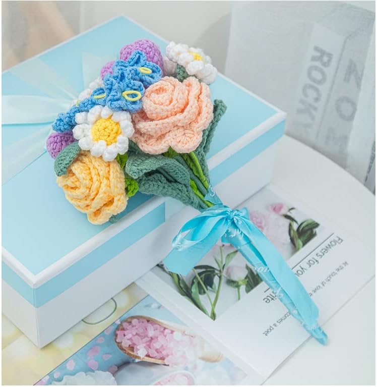 TREXD ručno pletena pređa Immortal Flower Bouquet materijal od pređe Set Crochet Gift Proposal Decor Ornamenti
