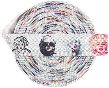 2 5 10 Yard 5/8 15mm Monroe Print Fold Over Elastics Spandex satenske trake za kosu kravata za kosu Trim
