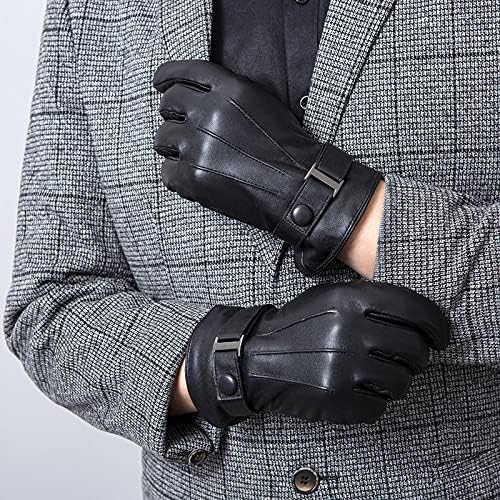 n / A muške kožne rukavice zimski topli dodirni ekran na otvorenom za vožnju jahanjem poslovne kožne rukavice