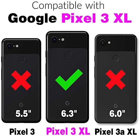 Asuwish kompatibilan sa futrolom za novčanik Google Pixel 3 XL i zaštitom ekrana od kaljenog stakla Flip