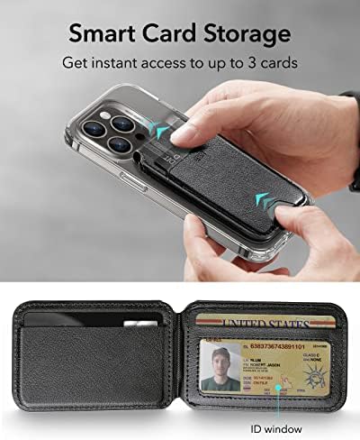 ESR HaloLock MagSafe novčanik i Clear Case Set, kompatibilan sa iPhone 14 Pro Max futrolom, Crni odvojivi