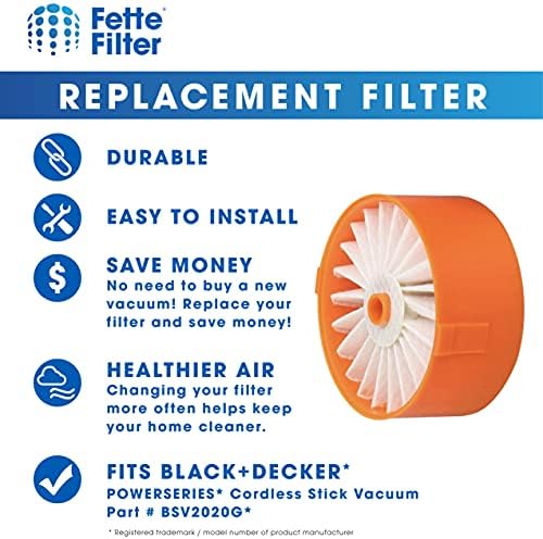 Fette Filter-Filter za zamenu vakuuma kompatibilan sa Black+Decker POWERSERIES Extreme akumulatorskim usisivačem.