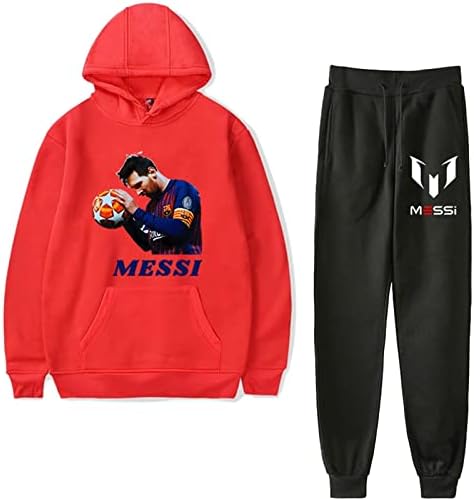 Benlp Messi Pulover Fleece HOUDIES + JOGGER hlače-tinejdžeri 2 kom, casual sa kapuljačnim odjećima dugih