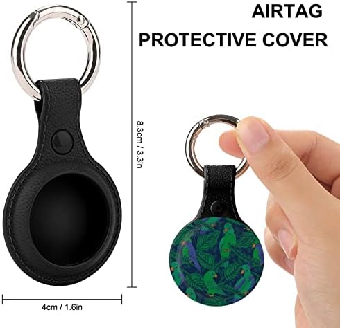 Kakadu i lišće u plavom i zelenom držaču za AirTag privjesak za ključeve TPU zaštitni poklopac kućišta Locator