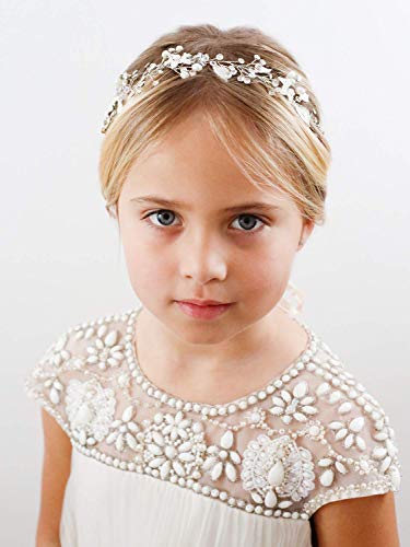 Sweetv Flower Girl Headpieces - vjenčana tijara traka za glavu za djevojčice-Princess Dodaci za kosu za