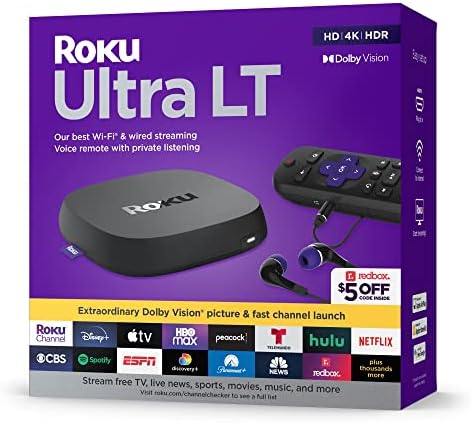 ROKU Ultra LT HD / 4K / HDR Dolby Vision Quad-Core Streaming player sa HDMI kablom, slušalicama, glasovnom