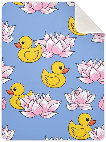 Pigsaly Ljepstveni lotoses žuti patke bebe pokrivače 30 x 40 u slatkim životinjskim cvijećem malihne pokrivač