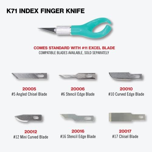 Excel oštrice K71 Zanatski nož sa vrhom prsta - 7-inčni ergonomski hobi nož sa petljom prsta - materijal
