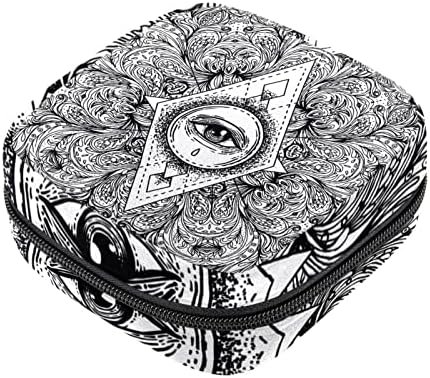 Sve viđenje oka u ukrašenom okruglom Mandala uzorku torba za čuvanje higijenskih uložaka prenosiva periodična