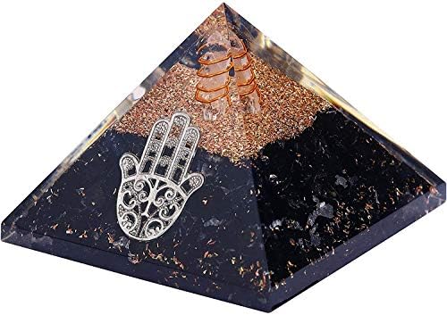 55mm orgone piramide crni turmalinski zaštitni kristali Reiki ljekovito kamenje, organsko piramida za sreću poklon za žene muškarci dragi kamenje Crystal chakra charm kolekcija orgonita