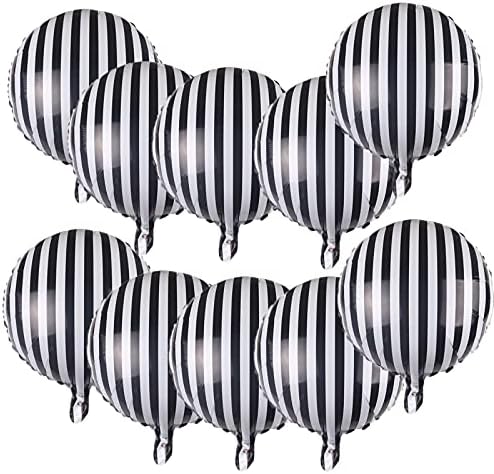 Soochat 10 kom prugasti baloni crno-bijeli folijski baloni okrugli Baloni za zabavu