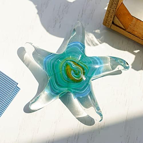 QF Glass Star Fish, Crystal ručno rađeni stakleni dekor za puhanje tablice, figurica motora, kolekcionarni
