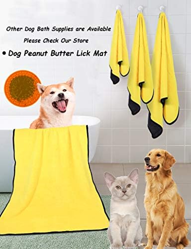 Kwispel pas ručnik za kupanje-Super upijajući pseći ručnik od mikrovlakana za male pse i mačke, žuta & amp;