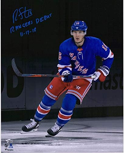 Ryan Strome New York Rangers AUTOGREMENT 16 X 20 Fotografije sa Rangers debitu 11/17/18 natpisom - autogramirane