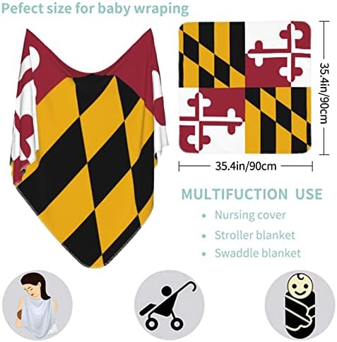 Zastava države Maryland Baby Blaket Primanje ćebe za novorođenčad novorođenčad swoddy cover toddler Neutral