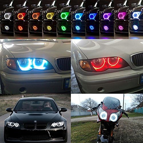 QiuKo 4kom 131mm 16 višebojni RGB 5050smd LED Angel Eye Halo prstenovi farovi za BMW E46 E38 E39 3 5 7 serija