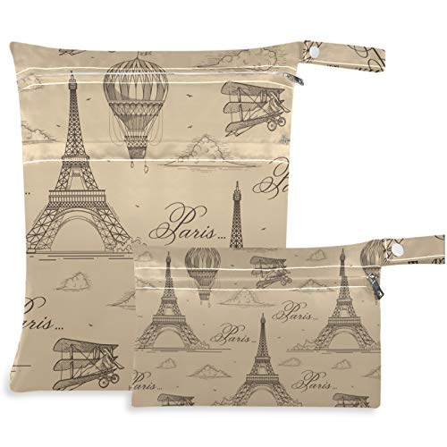visesunny Vintage Eiffelov toranj Pariz balon 2kom mokra torba sa džepovima sa patentnim zatvaračem periva