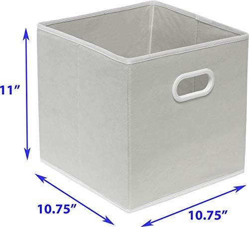 6 Pakovanje - SimpleSodesware sklopiva kocke za odlaganje kante sa ručkom, sivom bojom