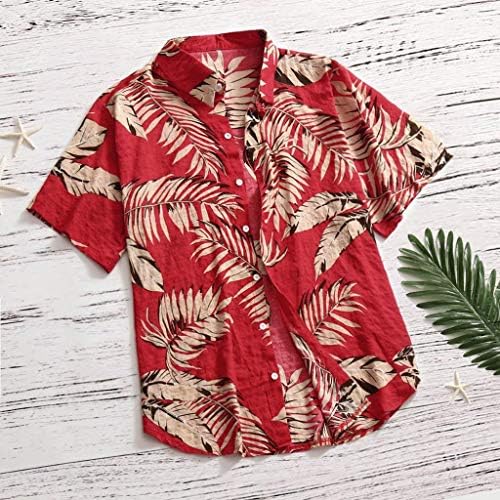 Znne Havajske majice kratkih rukava za muškarce, ljetni tiskani vrhovi Redovna fit casual labava plaža na