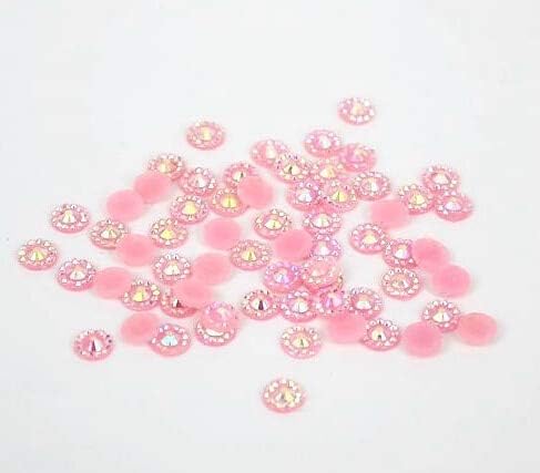 Xucus ~! Jelly Lt. Pink AB Resin lace Flatback perle za umjetnost noktiju/odjeću / ukras.4mm 5mm 6mm -
