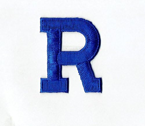 Pismo abecede - R - Boja kraljevska plava - 2 inčni blok stila - vezeno željezo na zakrpi