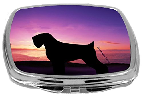 Kompaktno ogledalo Rikki Knight, pas Crnog ruskog terijera u zalasku sunca, 3 unce