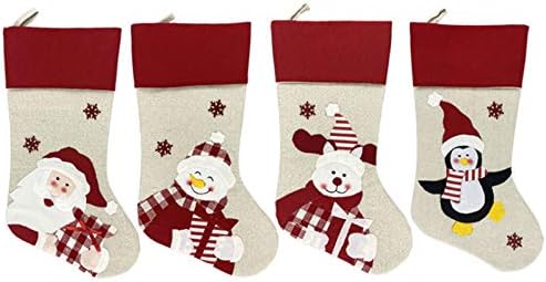 Yansanido divno Božić čarapa Stuffers od 4 personalizirane viseće čarape velike čarape za odmor i Božić