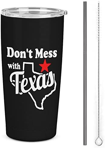 Ne miješajte se sa Texas 20oz Travel Calf kafe vakuum izolirani nehrđajući čelik latte šalica sa slamom