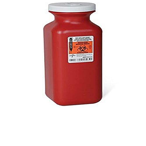 Medline MDS705115H flebotomija prenosivi Sharps kontejneri, 0,375 gal, Crvena