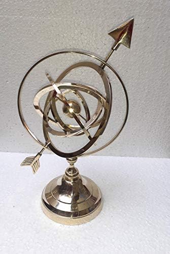 Ganga nautička mesingana armilarna nautička sfera Vintage World Globe 12 inča Aprox Boja: Zlatni