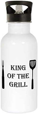 Kralj roštilja 276 - Lijep smiješan humor 20oz bijeli boca za vodu