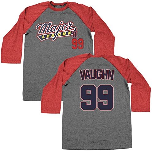 A & amp;e Designs Major League II T-Shirt Vaughn dres prednje i zadnje sive / crvene Raglan Tee