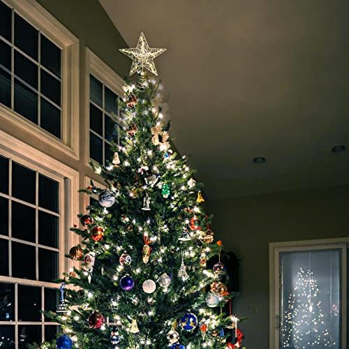 Doitool 1pc Božićno stablo Topper Svjetlosni zvjezdani oblik kroja za kućne zabave ukras na otvorenom ukrase