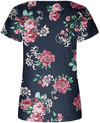Bluze s četvrtastim vratom za teen djevojke Ljeto jesen kratki rukav cvjetni grafički casual top žena 2023