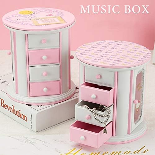 Injuzijska muzička kutija Vintage Slatka ružičasta glazbeni nakit kutija za pohranu
