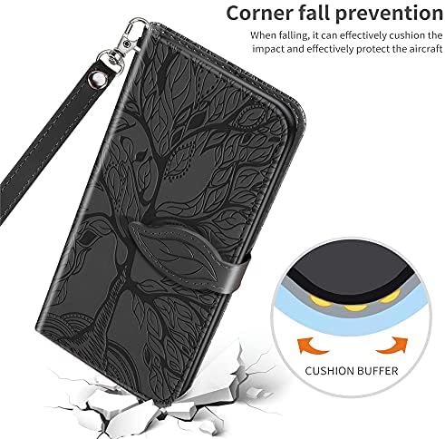 Xyx torbica za novčanik za Xiaomi poco X3 NFC, reljefni uzorak life Tree uzorka PU kožna futrola za telefon