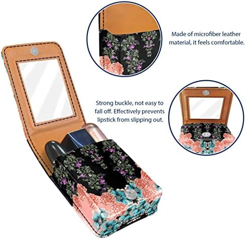 ORYUEKAN ruž za usne sa ogledalom slatka prenosiva torba za šminkanje kozmetička torbica, patchwork cvijet
