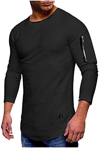 Najbolje majice za muškarce rukom patent zatvarača o vratu majica muške grafičke majice dugih rukava, muške prekrivene duksere