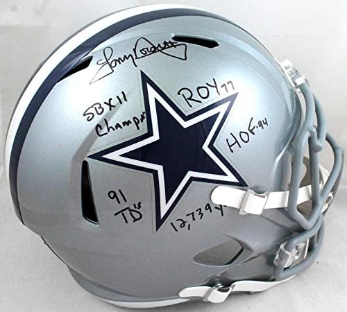 Tony Dorsett sa autogramom Dallas Cowboys F / s speed Helmet w / 5 Insc - BA W NFL Helmets sa Holo autogramom