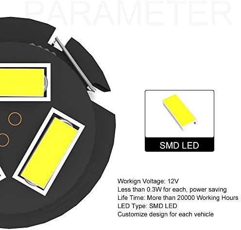 Roccs SMD AC grijač za kontrolu klime komplet LED sijalica zamjena za Dodge Ram 1500 2500 3500 2003-2008 T5/T4.7 Neo Wedge HVAC Bijela svjetla