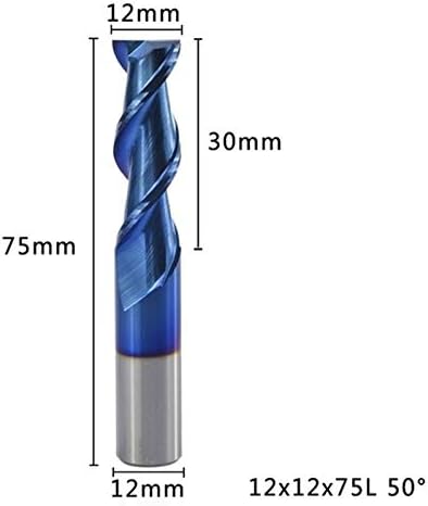 Xmeifei dijelovi set burgija 2 fluta kraj mlinova Spiralni kraj glodanja Nano plavi premaz gravura Bit 1 - 12mm ravni ruter Bit Tungsten Carbide glodalica duge burgije