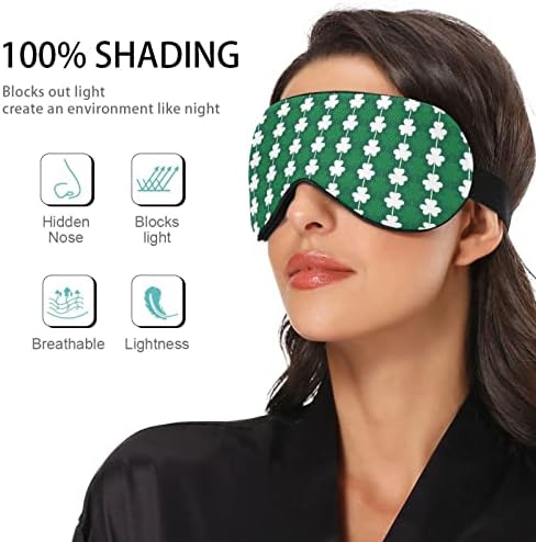 Unisex Sleep Maska za oči Zelena-djetel-St-Patrick Noćna spavaća maska ​​Komforna pokrivača sjene za spavanje
